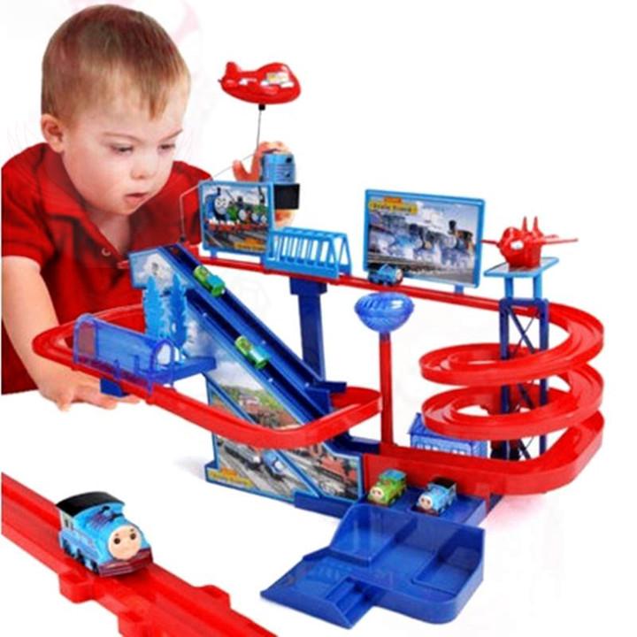 Electric Trains Set With Music And Lighting Including 5 Cars Trackmaster Climbing Stairs Kids Gifts