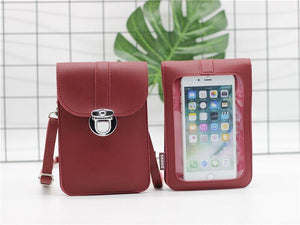 Touch Screen Women Leather Mobile Phone Bag