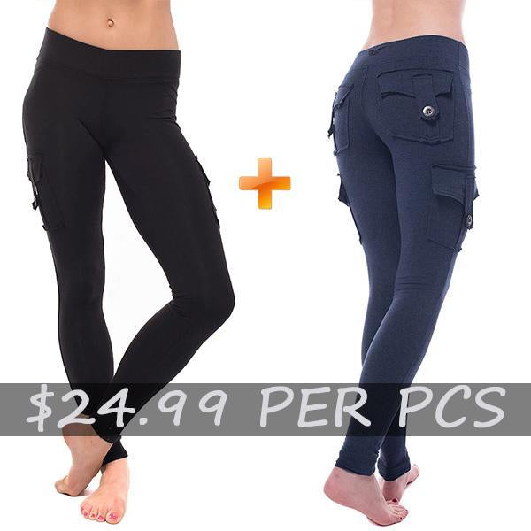 Eco-Friendly Bamboo Pockets Stretchy Soft Leggings Yoga Pants